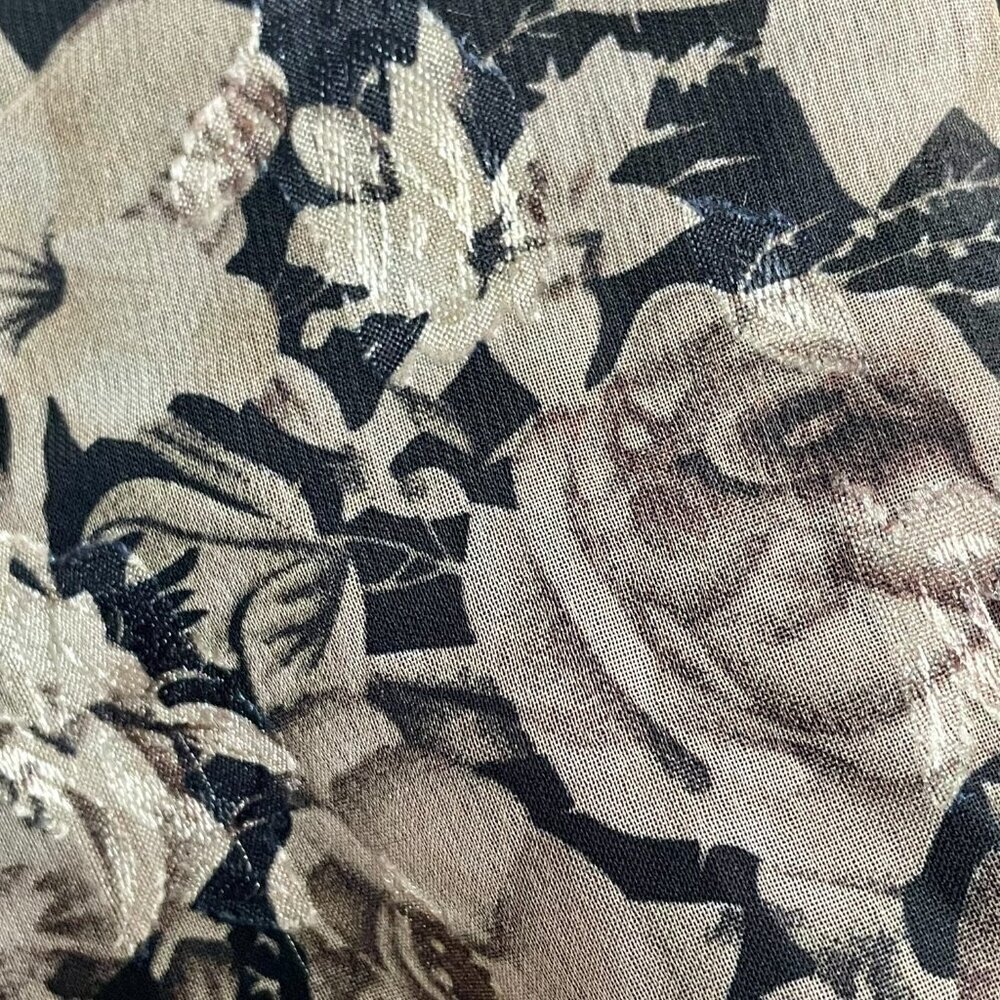Dizzy Lizzy Black Tan Floral Tiered Ruffle Mini Dress Size S NWOT - Picture 8 of 14